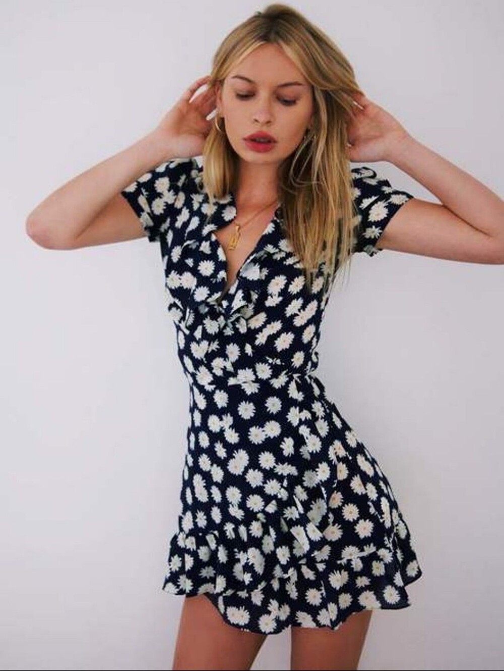 Réalisation Valentina Daisy Wrap Mini Dress Silk Small